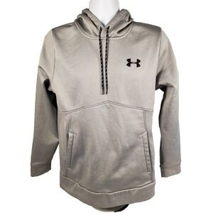 Under Armour‎ Men's SM Gray Hoodie Loose Fit Cold Gear Hooded Sweatshirt